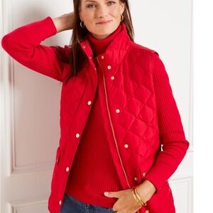 Talbots Quilted Vest in Red Pop Sz 2X Womens